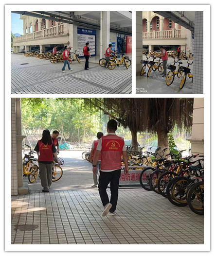 干净整洁平安有序———suncitygroup太阳新城教工党支部开展整理共享单车主题党日活动